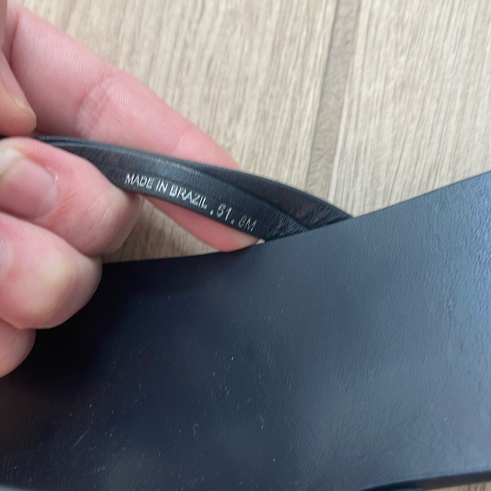 Auth Tory burch Miller Square Toe leather sandals Navy sz 8M - Picture 4 of 7